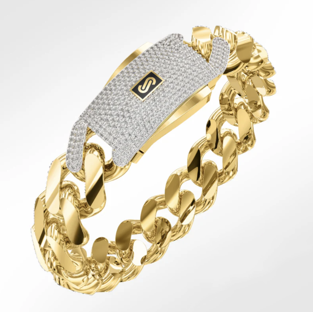 Men's Bracelet - Monaco Chain Classic Pave Lock