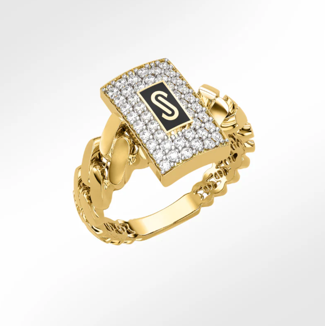 Monaco Chain Classic Pave Lock