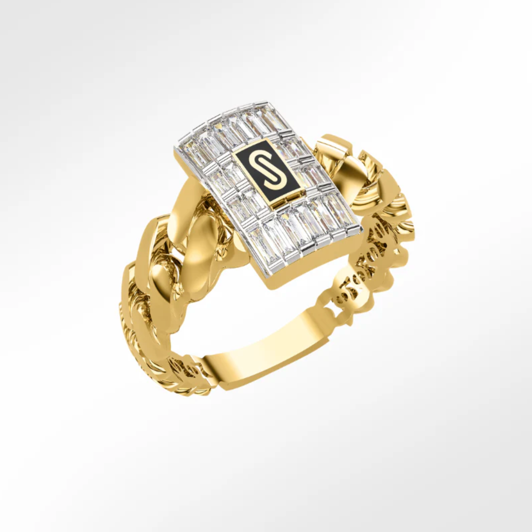Women's Ring - Monaco Chain Classic Baguette Lock